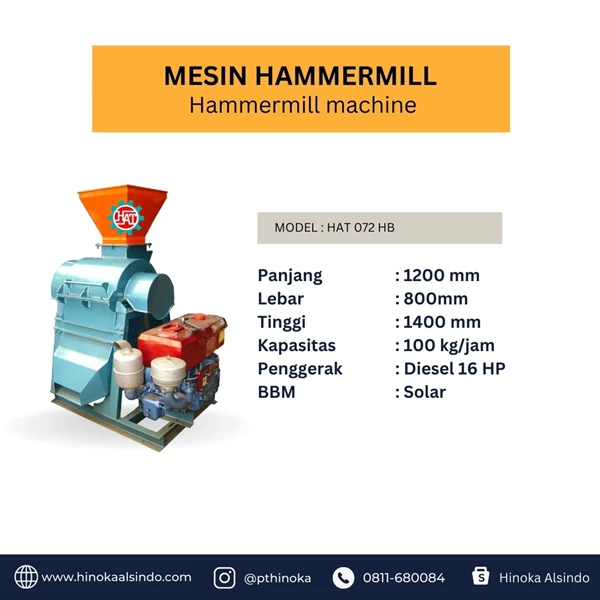 Mesin Hammer Mill Hinoka 300 Kg
